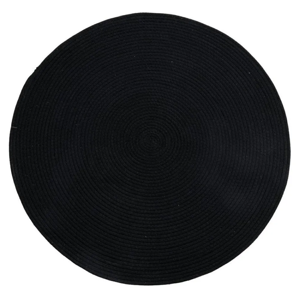 Dywan pleciony ze sznurka 80 cm czarny * H&S Decoration