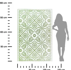Dywan zewnętrzny geometryczny zielony * Esschert Design Outlet