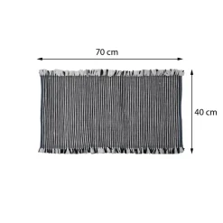 Dywan z frędzlami Boho biało czarny 70cm * H&S Decoration Outlet