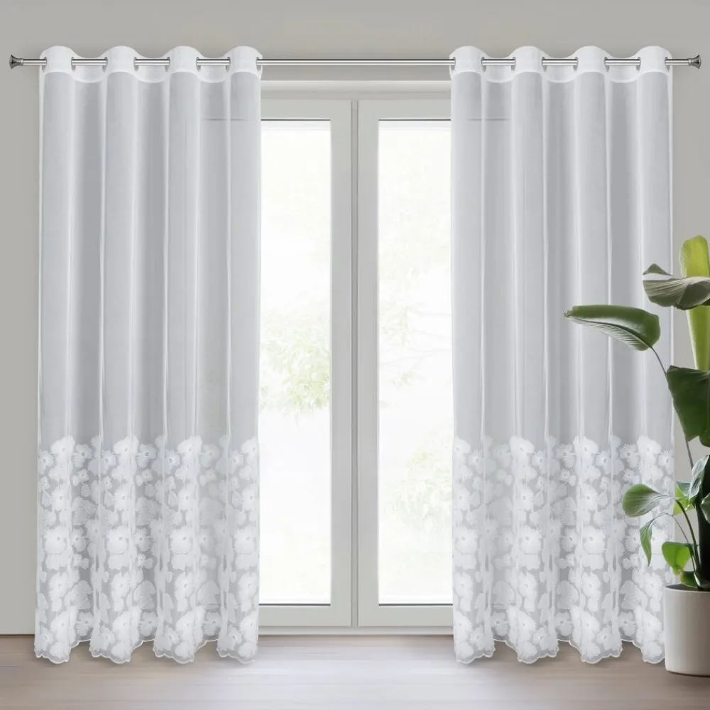 Elegancka firana JASMIN 140x250 cm biała * EUROFIRANY B.B. Choczyńscy Sp.J.