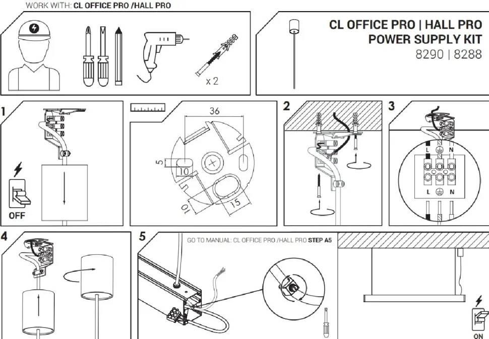 Element Sufitowy Prądowy CL OFFICE Biały IP52
