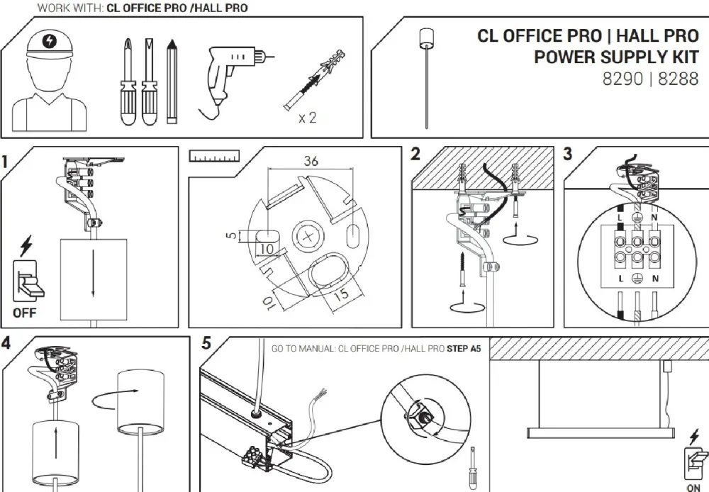 Element Sufitowy Prądowy CL OFFICE Czarny IP52 * Nowodvorski Online