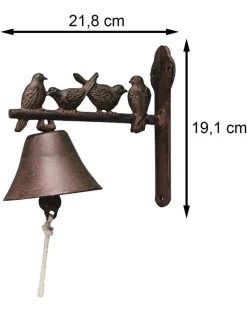 Żeliwny dzwonek do drzwi z ptaszkami * Esschert Design Outlet
