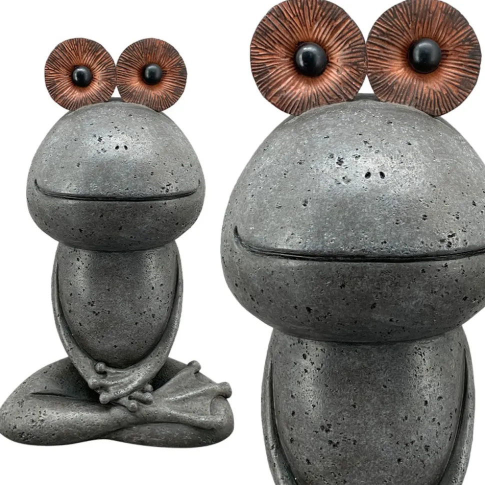 Figurka żaby antracytowa h35,5 cm
