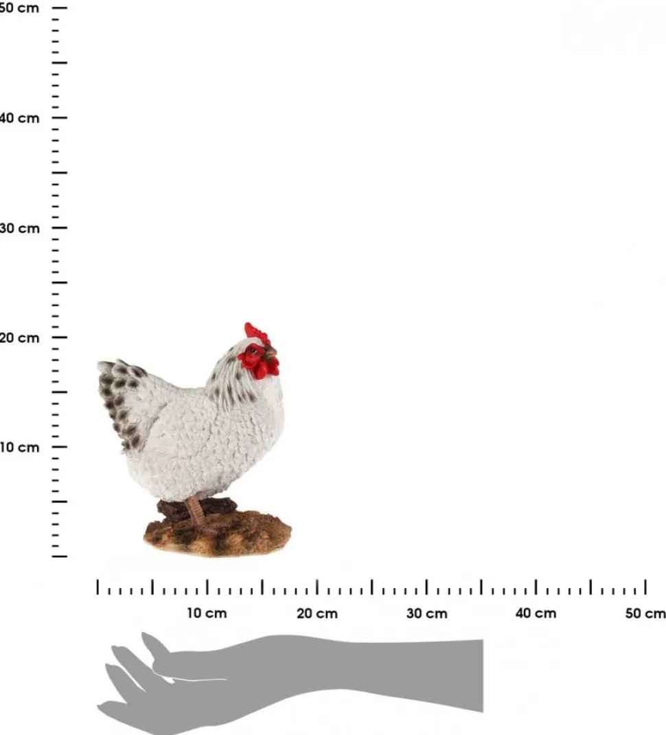 Figurka ogrodowa Kura biała 19 cm