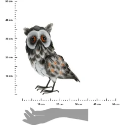 Figurka ogrodowa sowa z metalu 37 cm szara