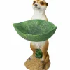 Figurka ogrodowa surykatka z liściem 30 cm