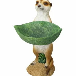 Figurka ogrodowa surykatka z liściem 30 cm