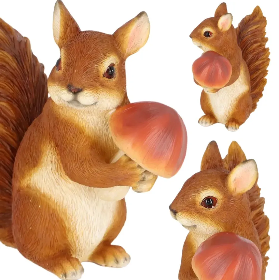 Figurka wiewiórki z borowikiem h14,3 cm