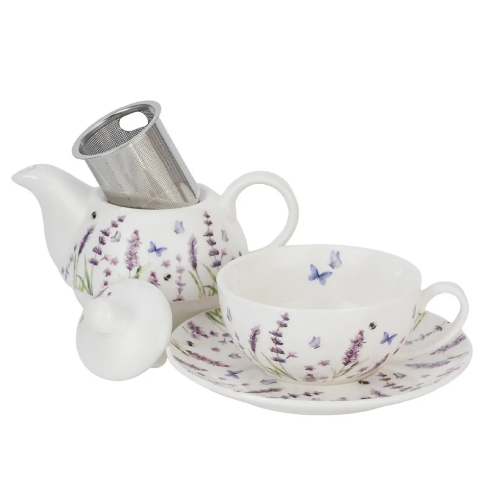 Filiżanka z dzbankiem do zaparzania Classic Lavender