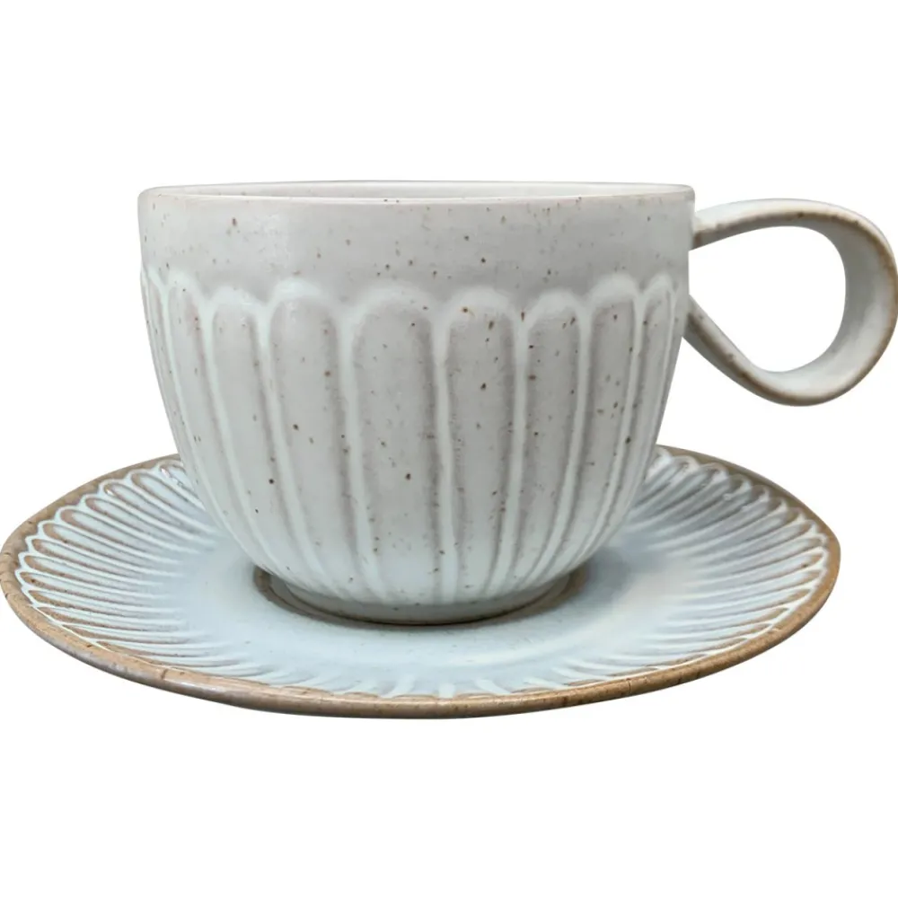 Filiżanka do kawy ceramiczna z spodkiem Grau 0,19 l * Exner GmbH Best