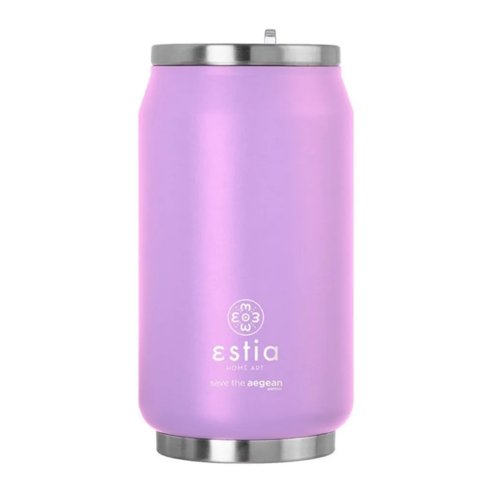 Fioletowy kubek termiczny ze słomką 300 ml Lavender Purple * Estia Online
