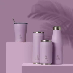 Fioletowy kubek termiczny ze słomką 300 ml Lavender Purple * Estia Online