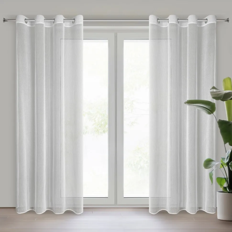 Firana ADRI 140x250 cm biała przelotki