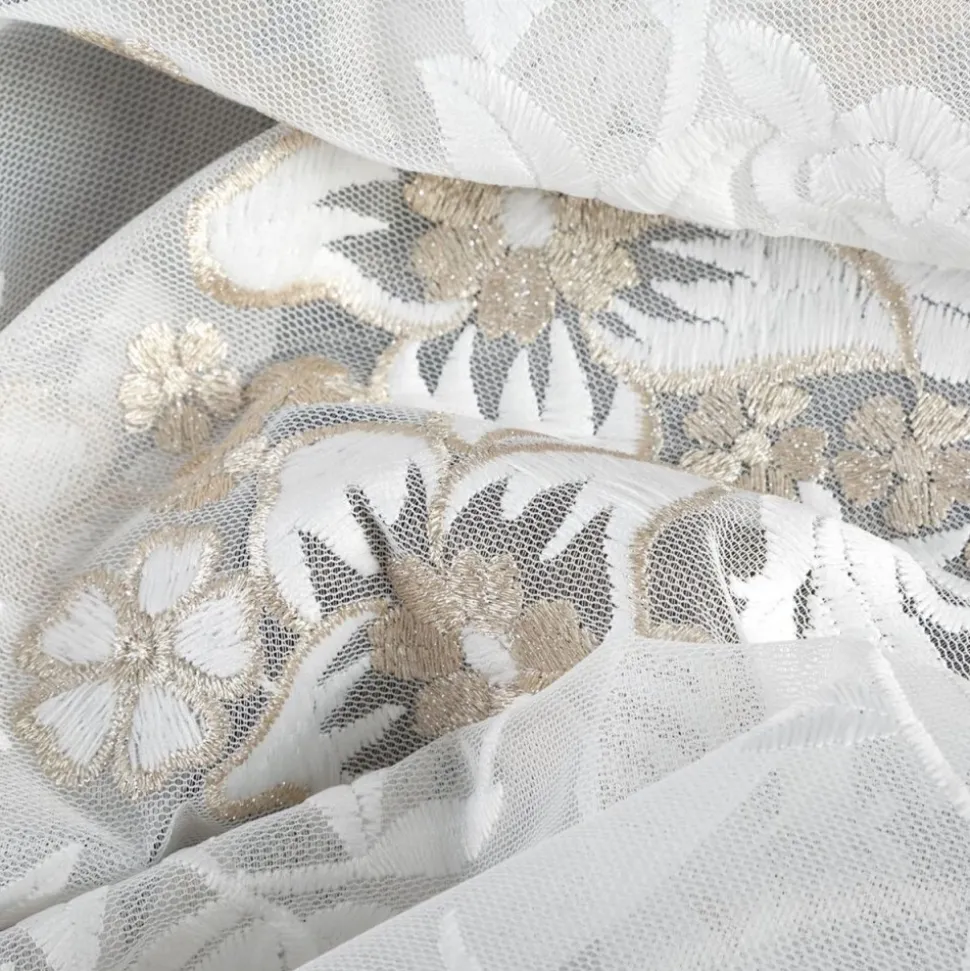 Firana ALIRA krem haft kwiatowy 140x250 cm