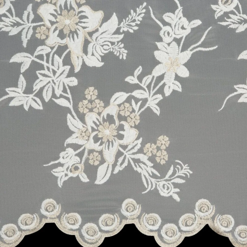 Firana ALIRA krem haft kwiatowy 140x250 cm