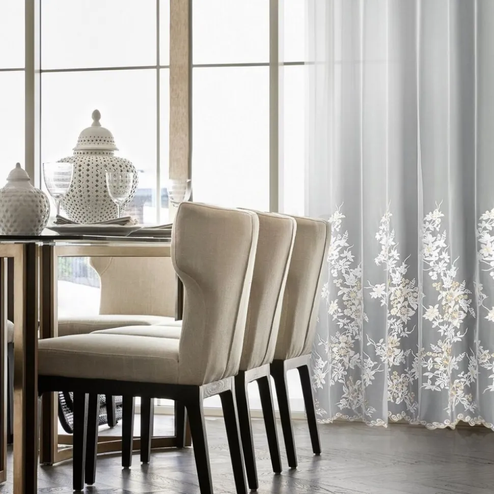 Firana ALIRA krem haft kwiatowy 140x250 cm