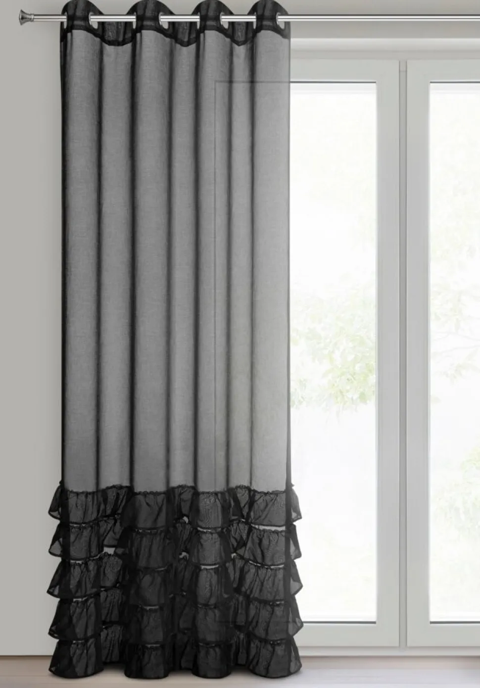 Firana DANI/1 140x250 falbany czarna