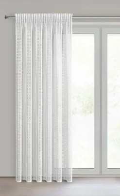 Firana gotowa BONITA 140x270 cm biała wzór geometryczny