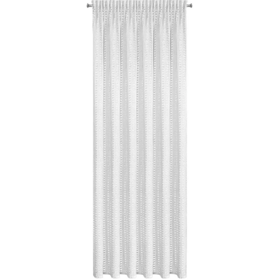 Firana gotowa BONITA 140x270 cm biała wzór geometryczny