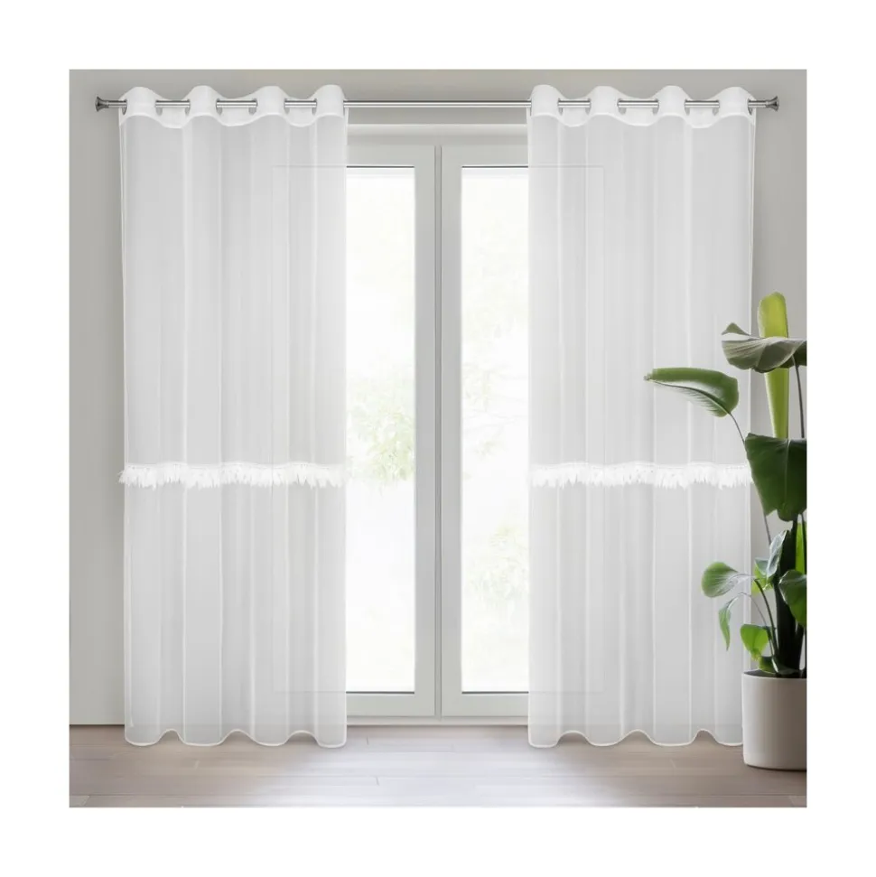 Firana gotowa SYLVI 140x260 biała aplikacja