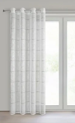 Firana KATY srebrny nadruk 140x250 cm