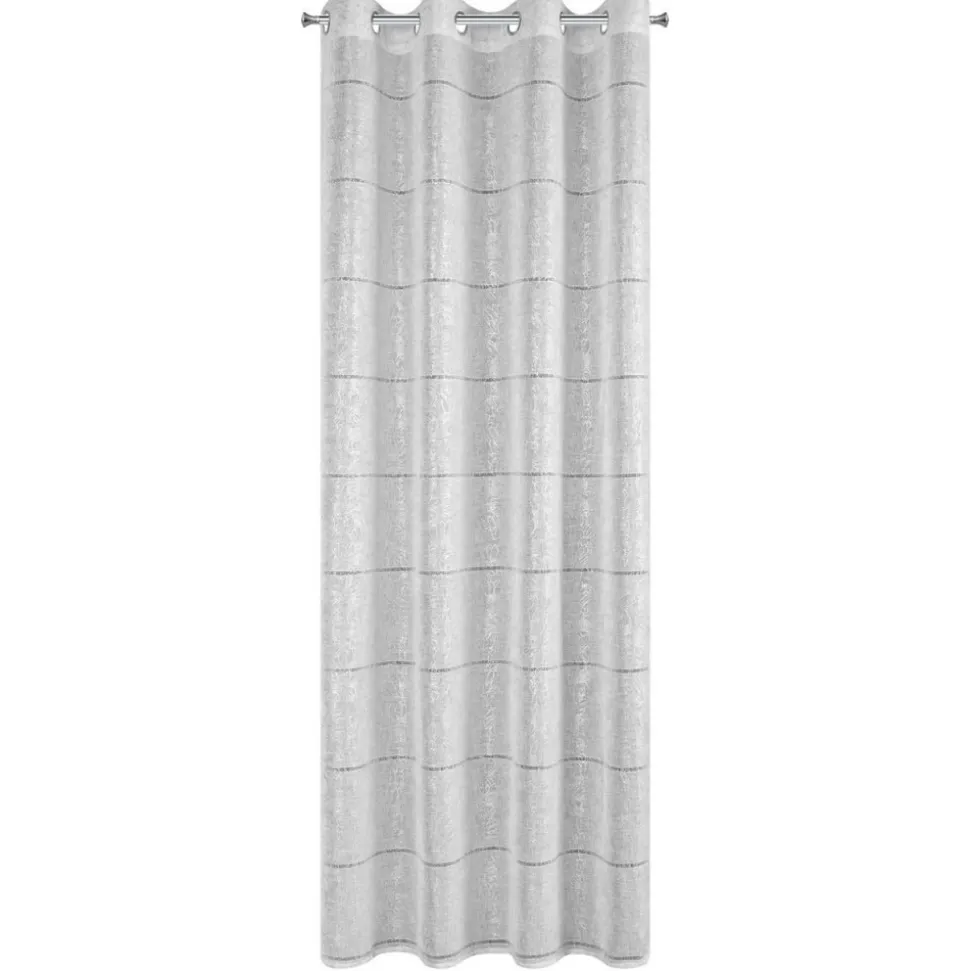 Firana KATY srebrny nadruk 140x250 cm