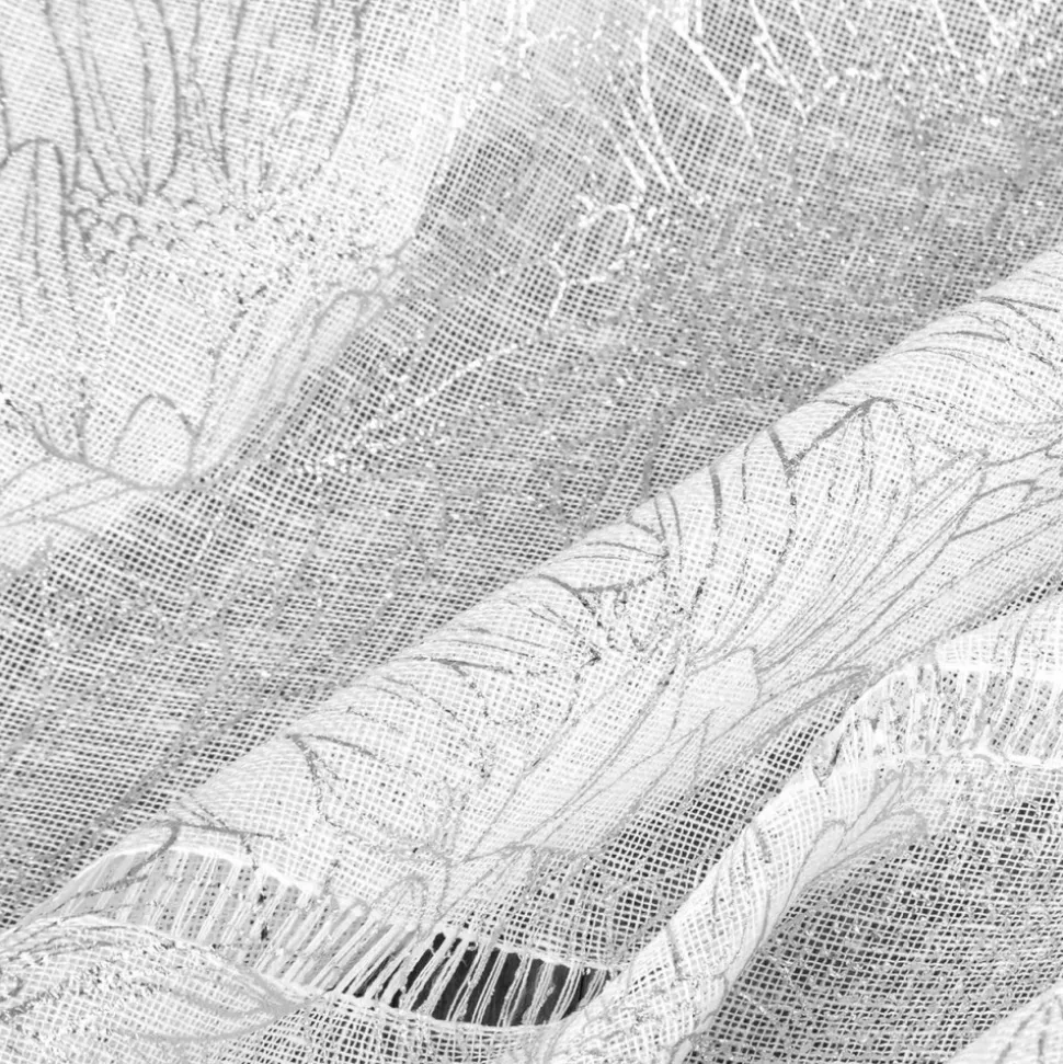 Firana KATY srebrny nadruk 140x250 cm