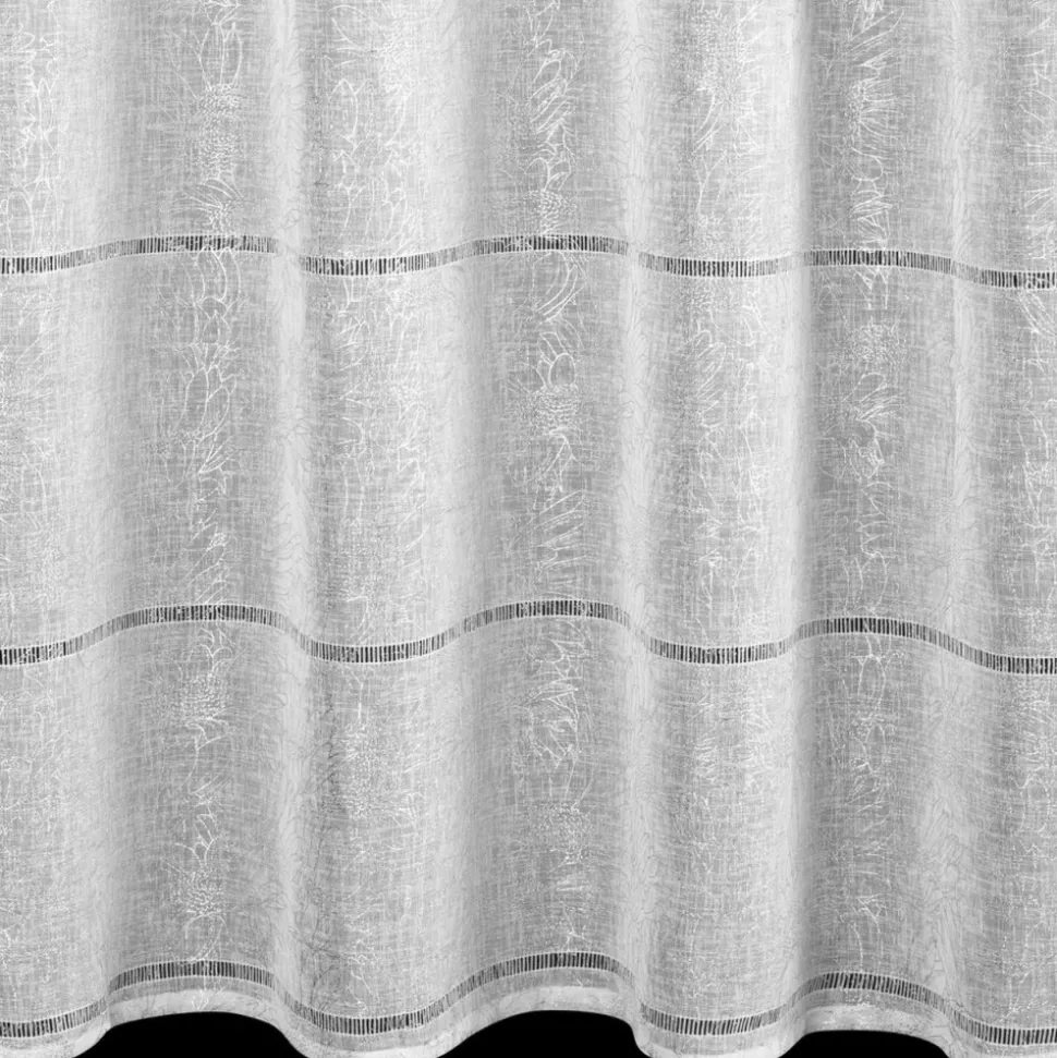 Firana KATY srebrny nadruk 140x250 cm