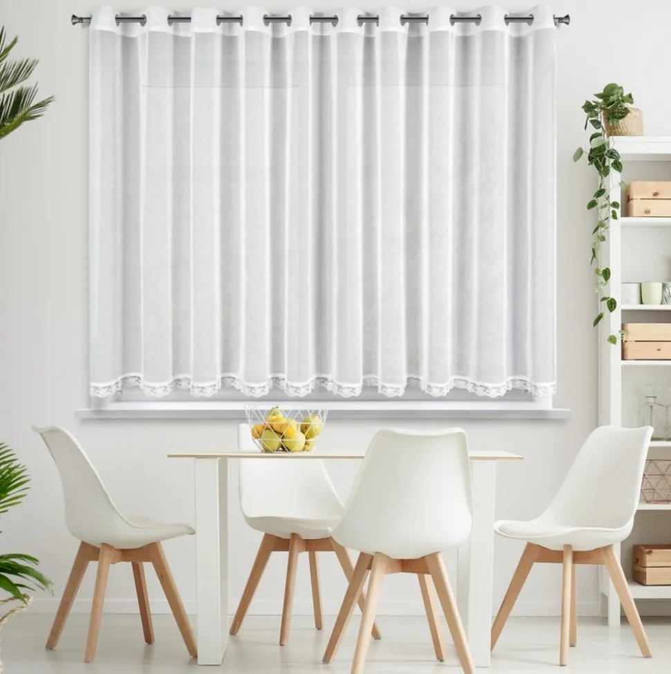 Firana SUSAN 350x140 cm biała koronka