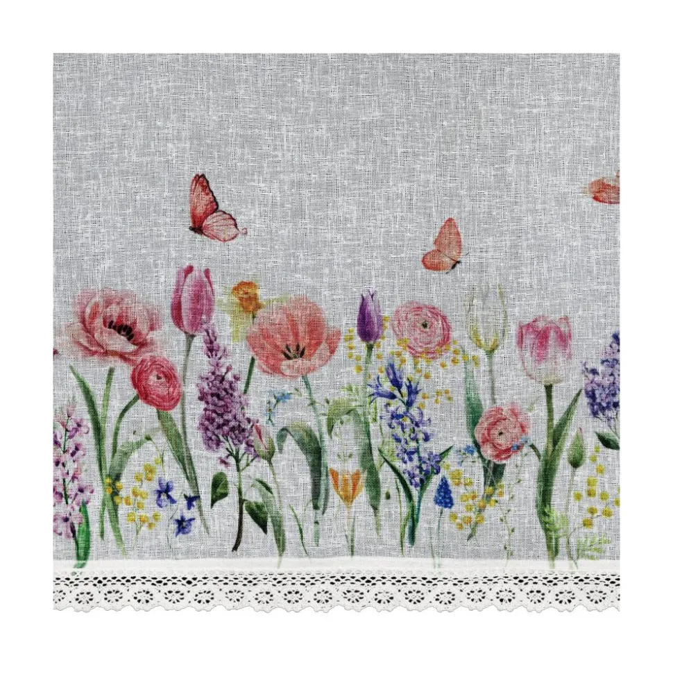 Firana zazdrostka BELLA 30x150 kwiaty