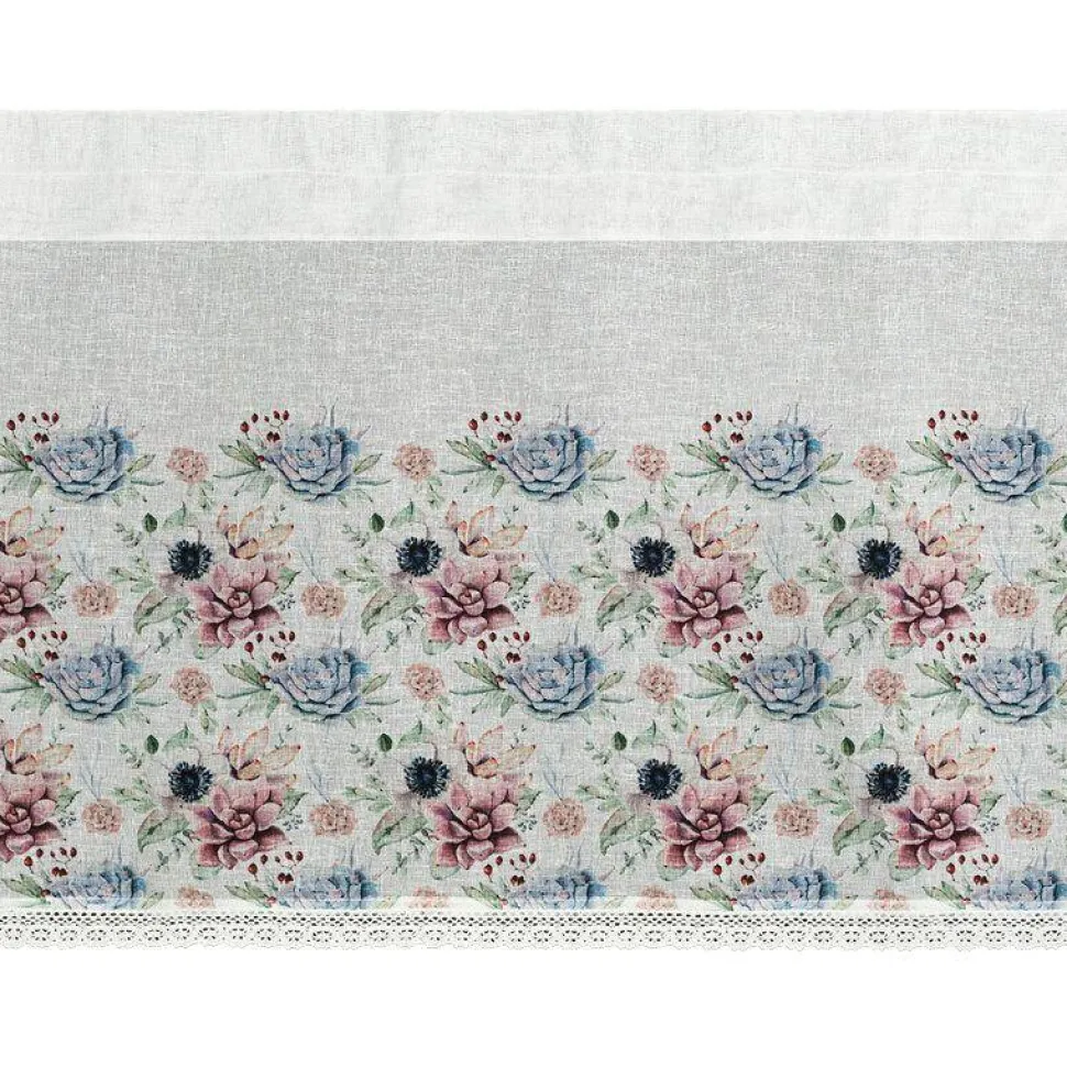 Firana zazdrostka DORA 60x150 kwiaty