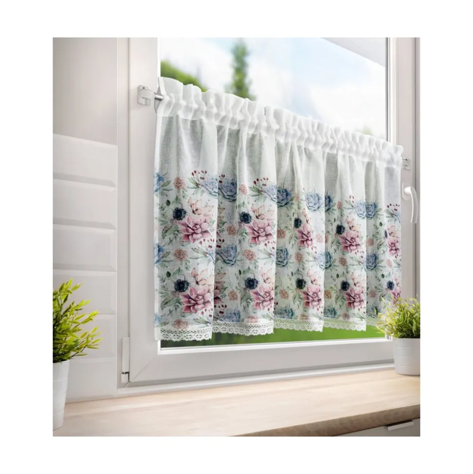 Firana zazdrostka DORA 60x150 kwiaty