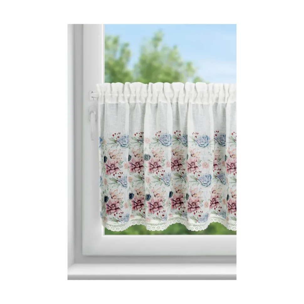 Firana zazdrostka DORA 60x150 kwiaty