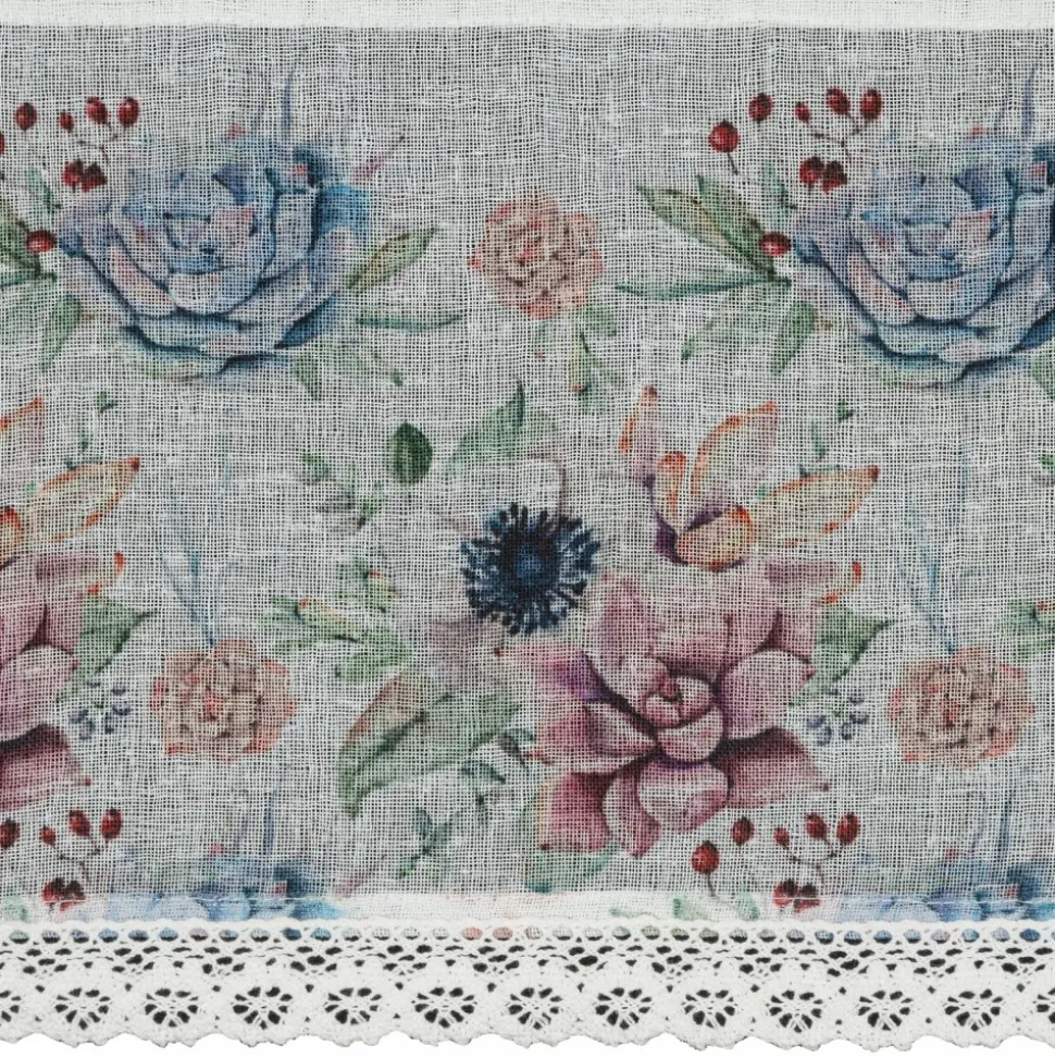 Firana zazdrostka DORA 60x150 kwiaty