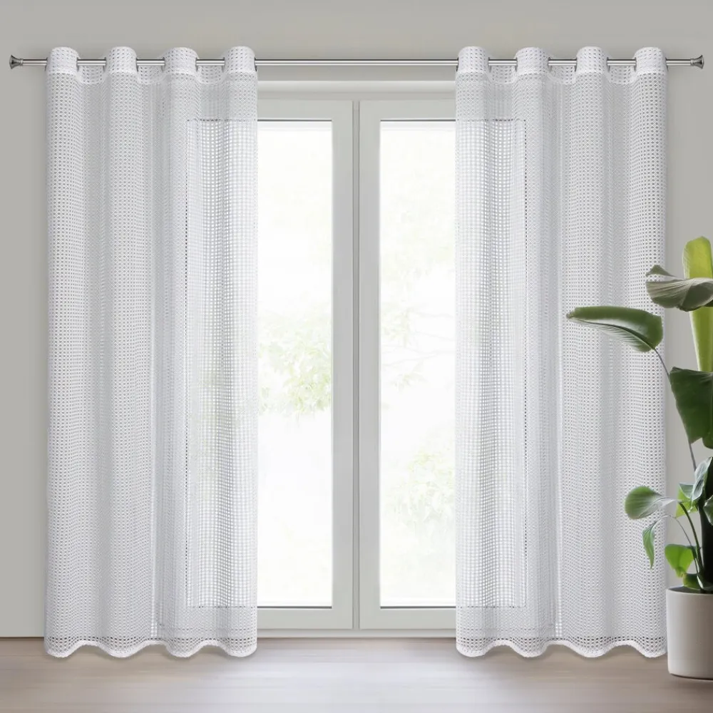 Firana NERI 140x250 cm biała przelotki * EUROFIRANY B.B. Choczyńscy Sp.J. Clearance