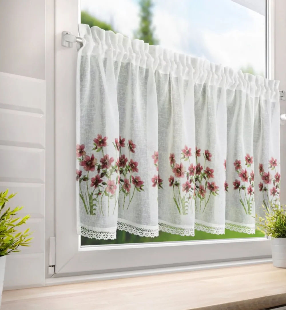 Firana zazdrostka ISA 60x150 kwiaty * EUROFIRANY B.B. Choczyńscy Sp.J. Sale