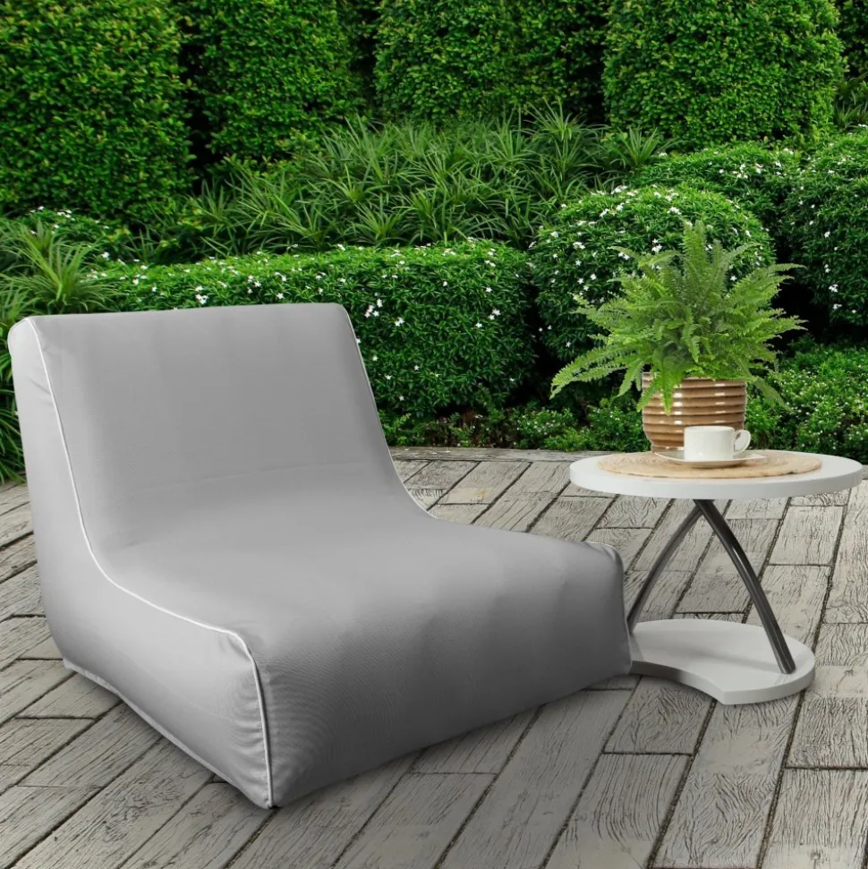 Fotel ogrodowy dmuchany 70x90x70 cm czarno-biały