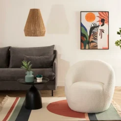Fotel Romi biały boucle * Atmosphera Outlet