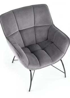 Fotel wypoczynkowy Belton Velvet popiel * Halmar New