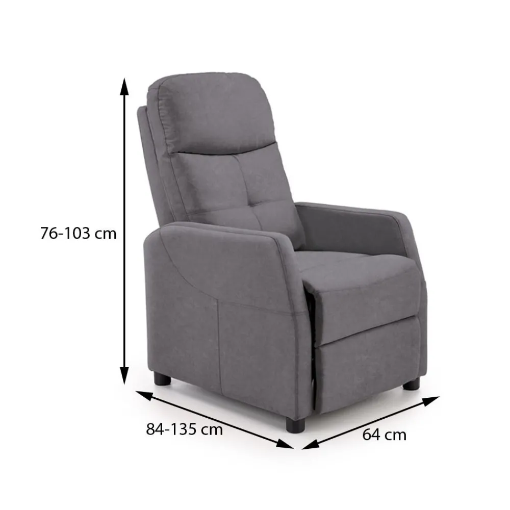 Fotel wypoczynkowy Felipe Velvet popiel * Halmar Outlet
