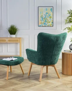 Fotel z podnóżkiem Grella Bottle Green * HowHomely Sale