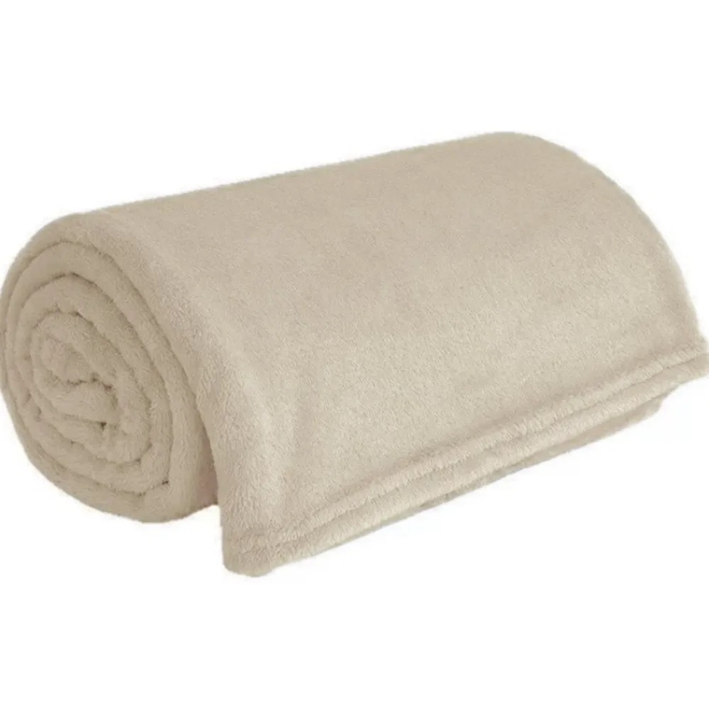Gładki koc COSY 160x200 cm beżowy *