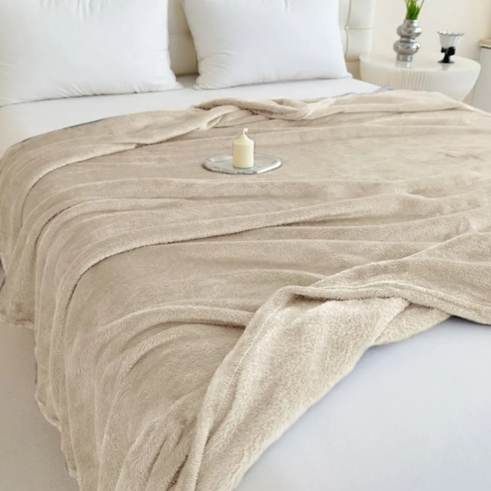 Gładki koc COSY 160x200 cm beżowy *