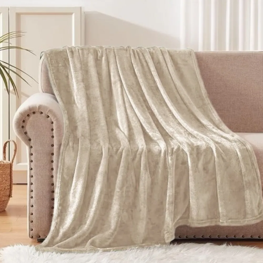 Gładki koc COSY 160x200 cm beżowy *