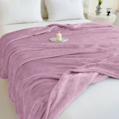 Gładki koc COSY 160x200 cm różowy * Outlet