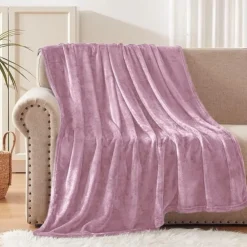Gładki koc COSY 160x200 cm różowy * Outlet
