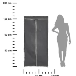 Garderoba szafa materiałowa przenośna szara 75 cm