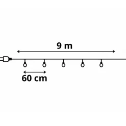 Girlanda ogrodowa FESTOON LIGHTS 9m czarna 15xE27