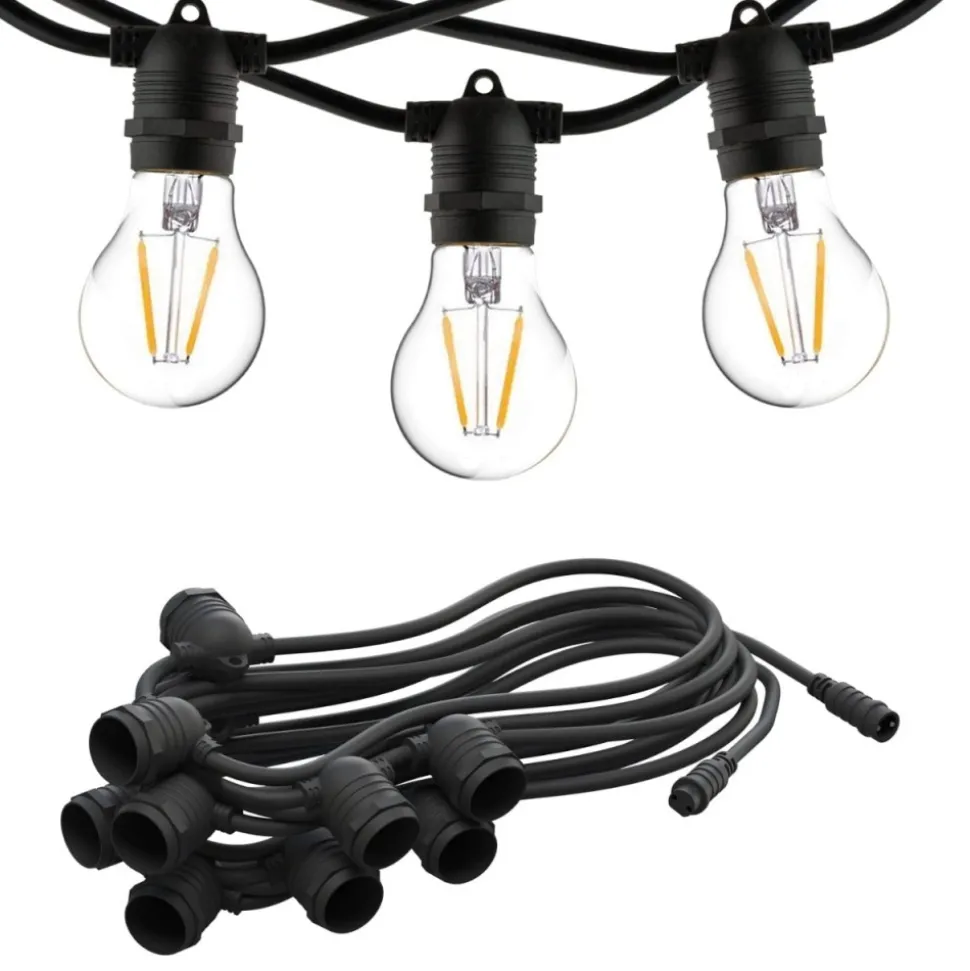 Girlanda ogrodowa FESTOON LIGHTS 9m czarna 15xE27